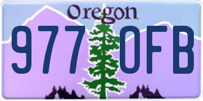 OR license plate 977OFB