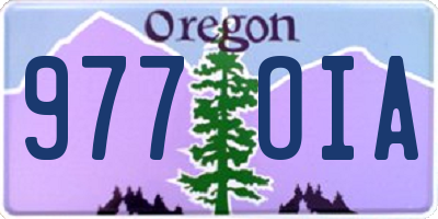 OR license plate 977OIA