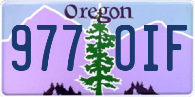 OR license plate 977OIF