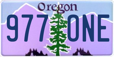 OR license plate 977ONE