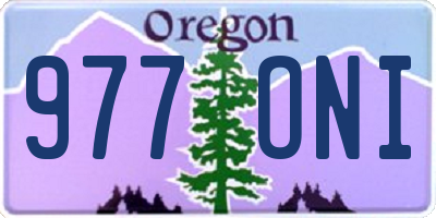 OR license plate 977ONI