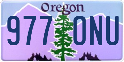 OR license plate 977ONU