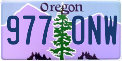 OR license plate 977ONW