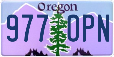 OR license plate 977OPN