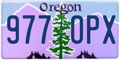 OR license plate 977OPX
