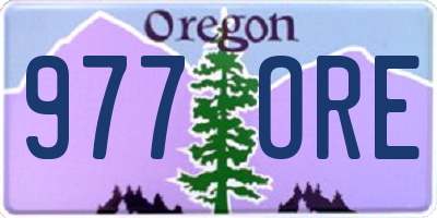 OR license plate 977ORE