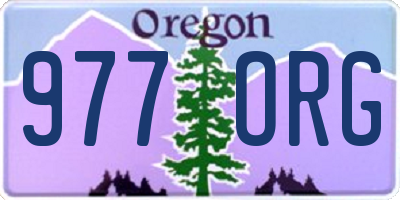 OR license plate 977ORG