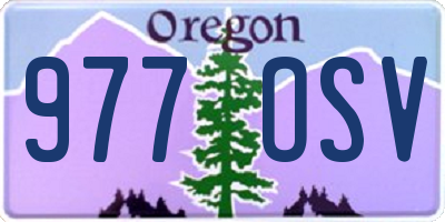 OR license plate 977OSV
