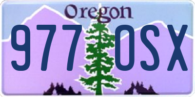 OR license plate 977OSX