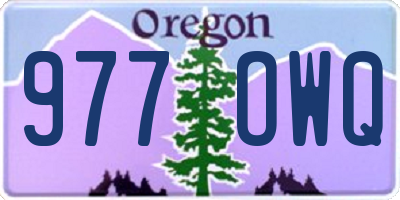 OR license plate 977OWQ