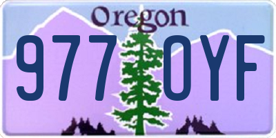 OR license plate 977OYF