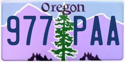 OR license plate 977PAA