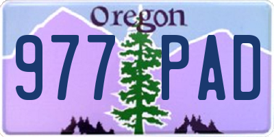 OR license plate 977PAD