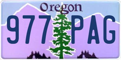 OR license plate 977PAG