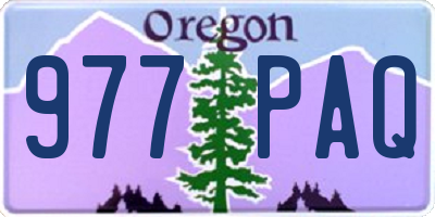 OR license plate 977PAQ