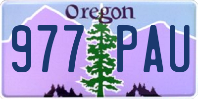 OR license plate 977PAU