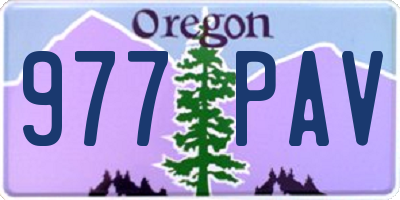 OR license plate 977PAV