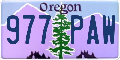 OR license plate 977PAW