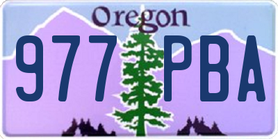 OR license plate 977PBA