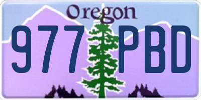 OR license plate 977PBD