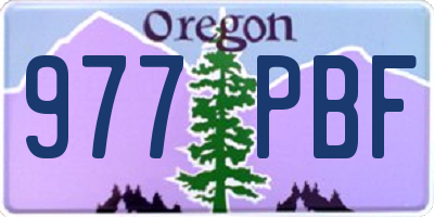 OR license plate 977PBF