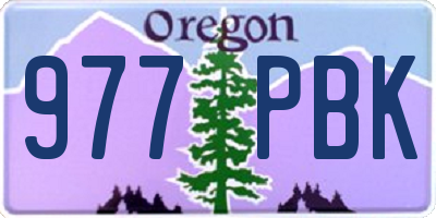 OR license plate 977PBK