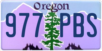 OR license plate 977PBS