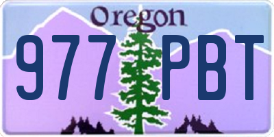 OR license plate 977PBT