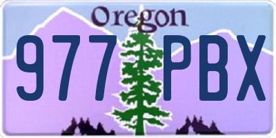 OR license plate 977PBX