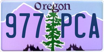 OR license plate 977PCA