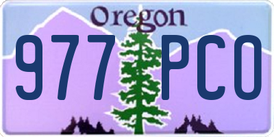 OR license plate 977PCO