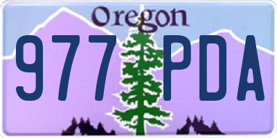 OR license plate 977PDA