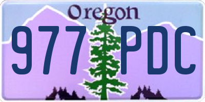 OR license plate 977PDC