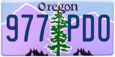 OR license plate 977PDO
