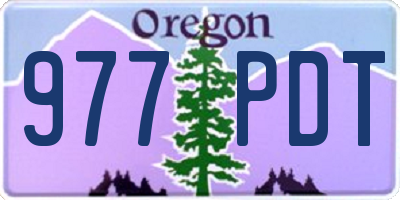 OR license plate 977PDT