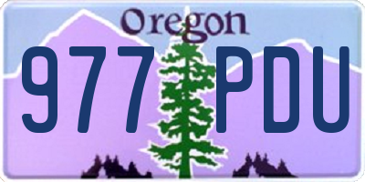 OR license plate 977PDU