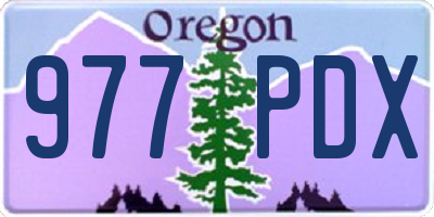 OR license plate 977PDX