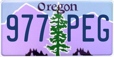OR license plate 977PEG