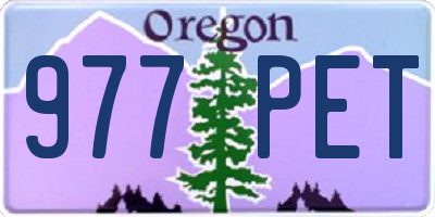 OR license plate 977PET