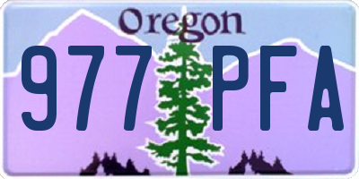 OR license plate 977PFA