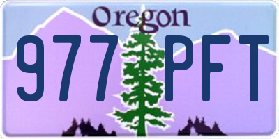 OR license plate 977PFT