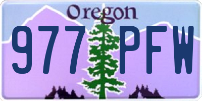 OR license plate 977PFW