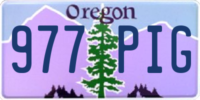 OR license plate 977PIG