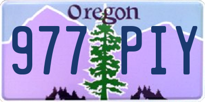 OR license plate 977PIY