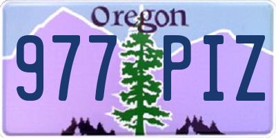 OR license plate 977PIZ