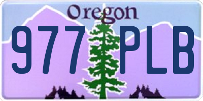 OR license plate 977PLB