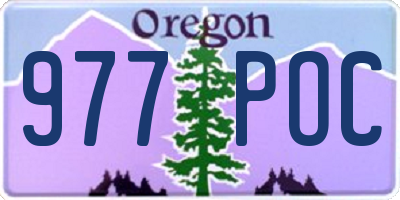 OR license plate 977POC