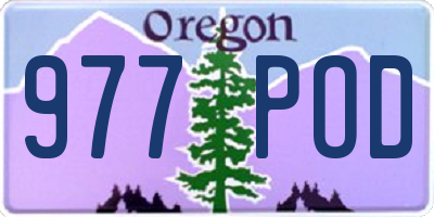 OR license plate 977POD