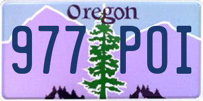 OR license plate 977POI