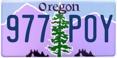 OR license plate 977POY